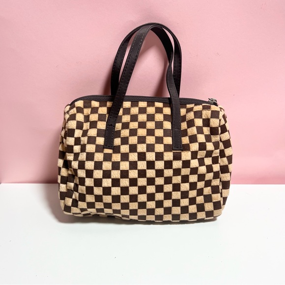 Lancome Handbags - Lancôme fuzzy checkered mini bag purse